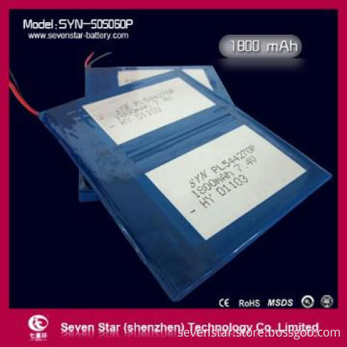 Rechargeable Polymer Lithium Battery 1800mAh